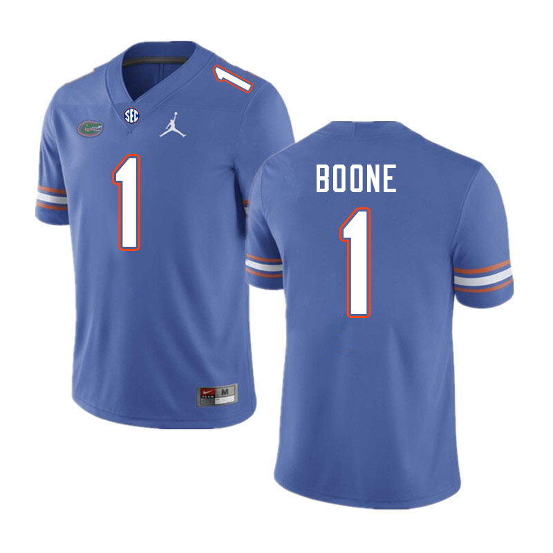 Men #1 Justus Boone Florida Gators College Football Jerseys Stitched-Royal